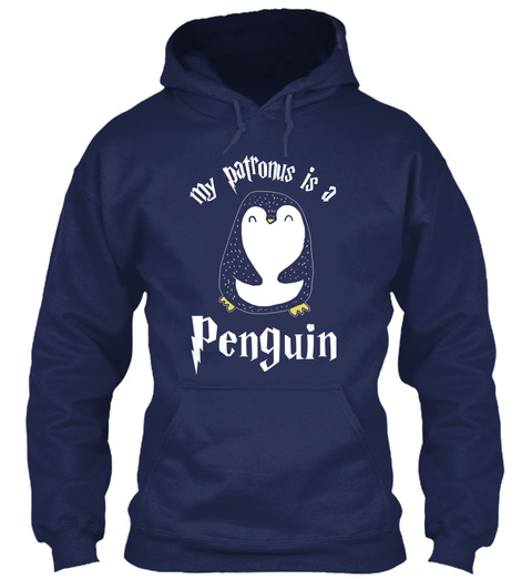 My Patronus Is A Penguin Navy T-Shirt Front