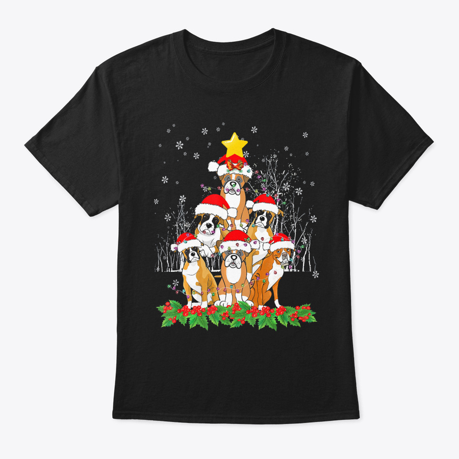 Boxer Christmas Tree Costume Lovers Funn Unisex Tshirt