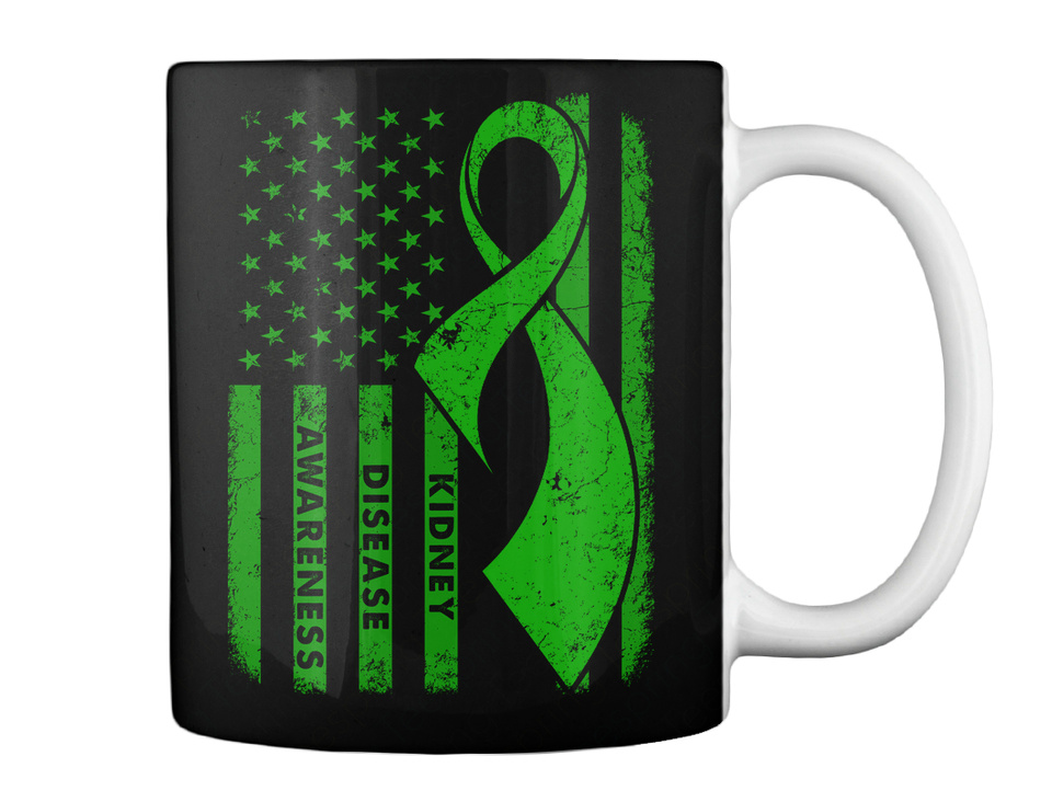 Ceramic Details about   Teespring Kidney Disease Awareness American Flag Mug 