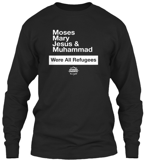 Prophets Were Refugees Arabic T Shirt Black T-Shirt Front