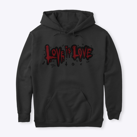 Astra Zero : Love Is Love : Gay Vampire Black T-Shirt Front