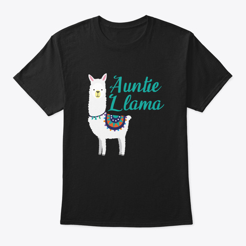 Auntie Llama Lover Black áo T-Shirt Front