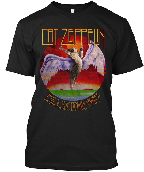 Cat Zeepelin Black T-Shirt Front
