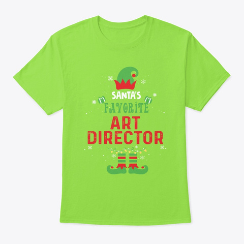 Santa's Favorite Art Director Tee Lime T-Shirt Front
