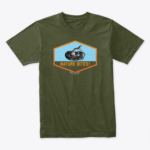Cole & Jay "Nature Bites" Military Green T-Shirt Front