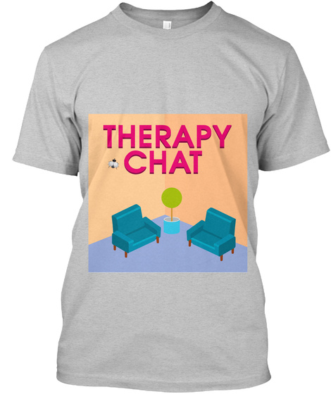 Therapy Chat Light Heather Grey  T-Shirt Front