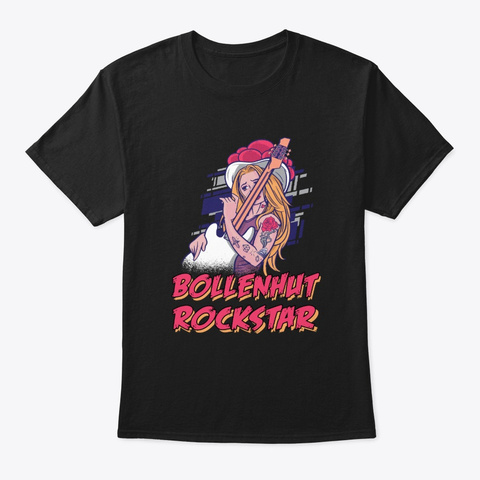 Bollenhut Rockstar Black Forest Musician Black T-Shirt Front