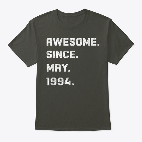 26 Years Awesome 26th Birthday  Smoke Gray T-Shirt Front