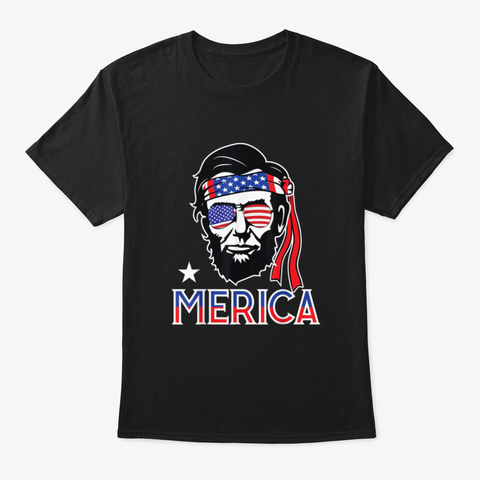 Merica Independence Day Black T-Shirt Front