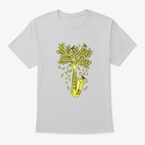 Saxophone Tree Yellow Light Steel T-Shirt Front