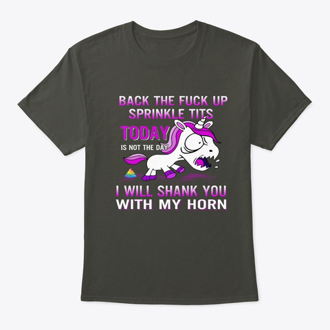 I Will Shank You With My Horn Smoke Gray T-Shirt Front