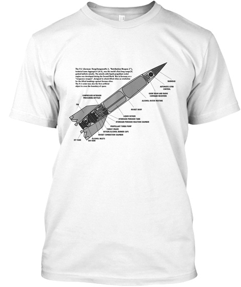 The V 2 Rocket White T-Shirt Front