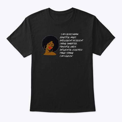Pretty Black Educated Women Diva Afro Black Camiseta Front