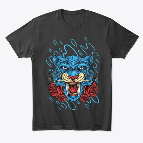 Tiger And Rose Black T-Shirt Front