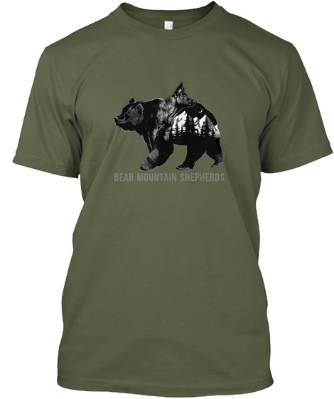 Bear Mountain Shepherds Military Green T-Shirt Front