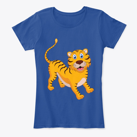 Happy Tiger Deep Royal  T-Shirt Front