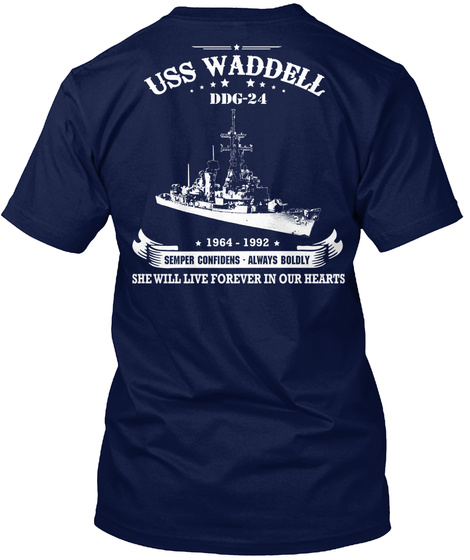 Uss Waddell (Ddg 24) Memories Navy T-Shirt Back
