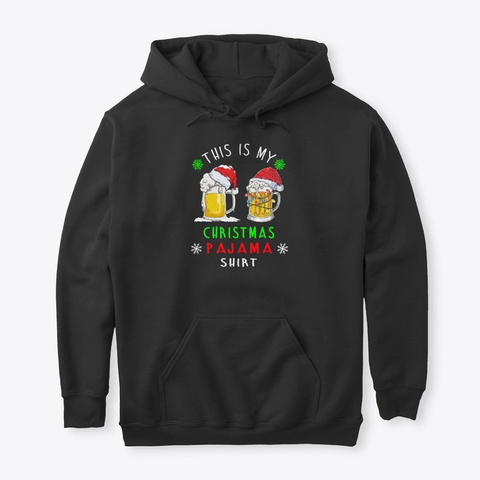 Beer Christmas Shirt Mug Santa Xmas Ligh Black T-Shirt Front