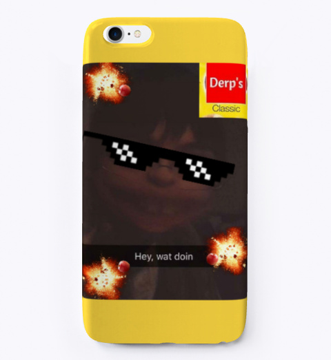 Official Derps Classic™ I Phone Case Yellow áo T-Shirt Front