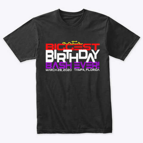 Biggest Birthday Bash Ever Vintage Black T-Shirt Front