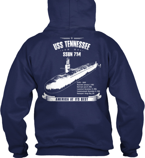  Uss Tennessee Ssbn 734 America At Its Best Navy T-Shirt Back