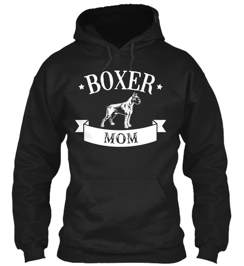 Awesome Boxer Mom Hoodie! Black T-Shirt Front