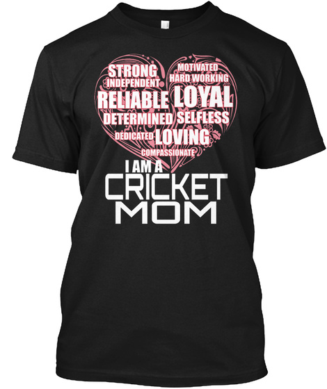 Cricket Mom Black T-Shirt Front
