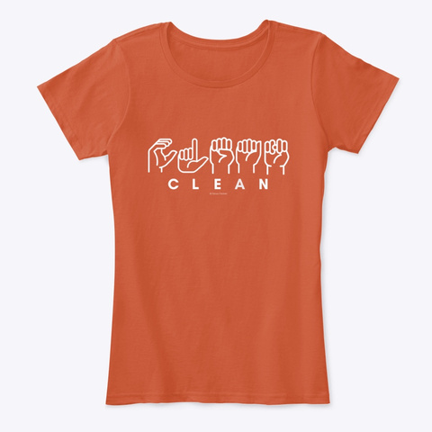 Clean Sign Language Deep Orange T-Shirt Front