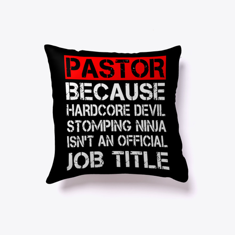 Pastor Job Title Humor Black T-Shirt Front