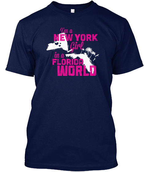 In A Florida World Navy T-Shirt Front