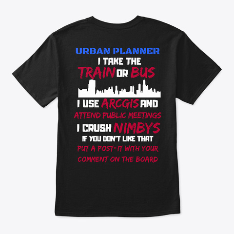 Numtot Urban Planner Meme Black T-Shirt Back
