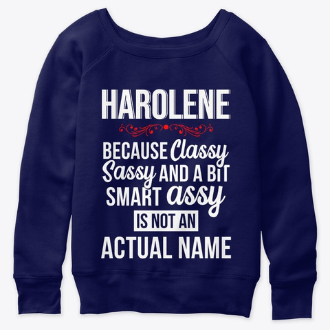 Harolene Classy, Sassy And A Bit Smart  Navy  T-Shirt Front