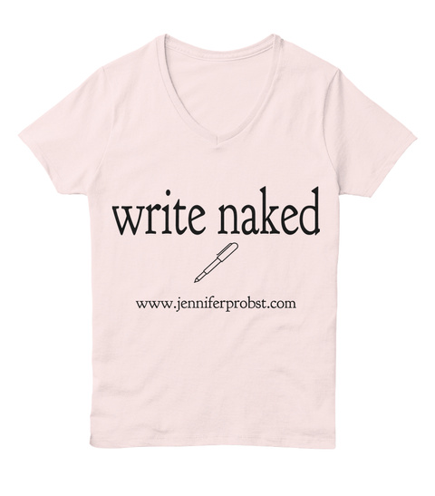 Write Naked Www.Jenniferprobst.Com Pale Pink  T-Shirt Front