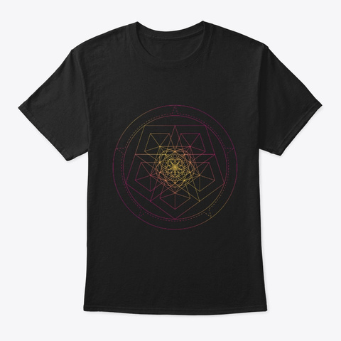 Sacred Geometry Star Pentagon Black T-Shirt Front