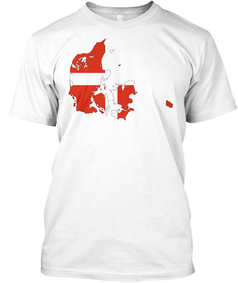 Denmark Flag White T-Shirt Front