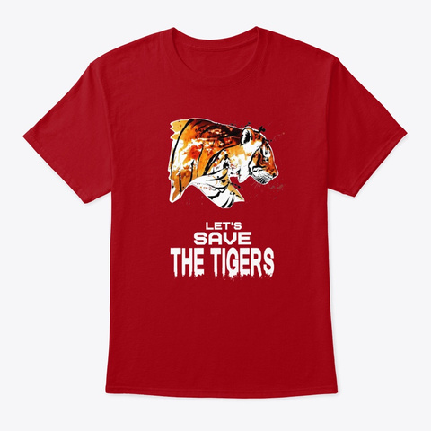 Lets Save The Tigers   Donation Campaign Deep Red áo T-Shirt Front