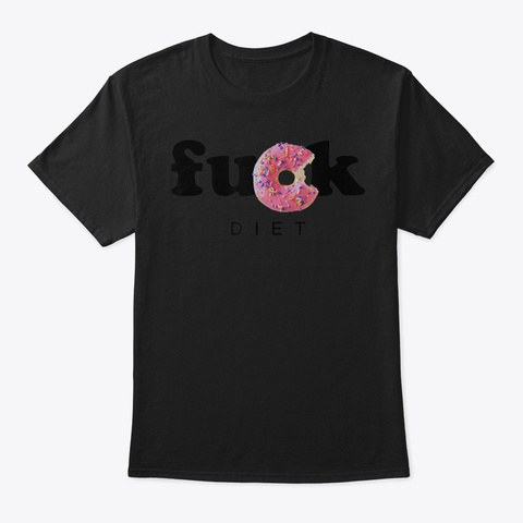 No More Diet Donut Tee Shirt52 Black T-Shirt Front