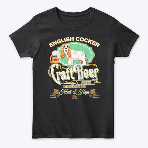 English Cocker Gifts Black T-Shirt Front