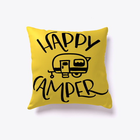 Happy Camper #Boosted Pillow Yellow Kaos Front
