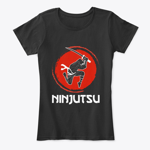 Ninjutsu Fight Ninja Coach Gift Black T-Shirt Front