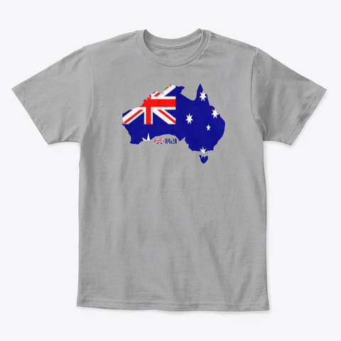 Australian Flag T Shirt Light Heather Grey  T-Shirt Front