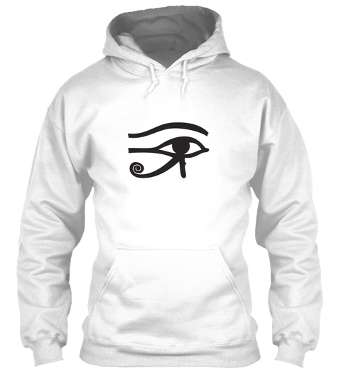 Egyptian Eye Of Rah Hoodie White T-Shirt Front