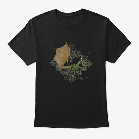 Awesome Dragon Black T-Shirt Front