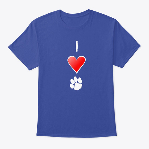 Lets Save The Tigers  I Love Tigers Tee Deep Royal T-Shirt Front