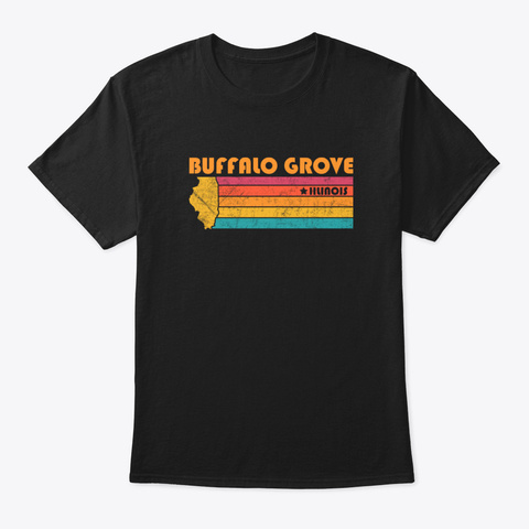 Buffalo Grove Illinois Vintage Distresse Black T-Shirt Front