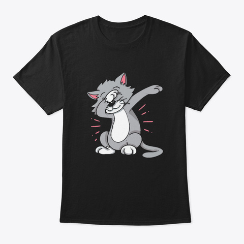 Dabbing Cat T Shirt Funny Dab Gift Cat T Black Camiseta Front