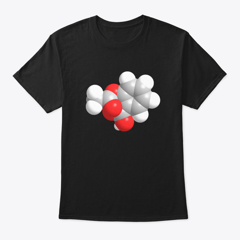 Aspirin Molecule Chemistry Black T-Shirt Front