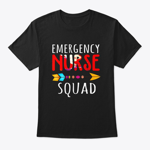 Funny Emergency Nurse Squad Er Nurses Black T-Shirt Front
