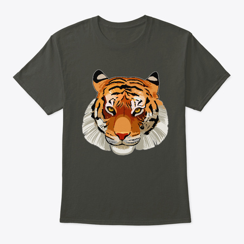 Awesome Realistic Tiger Cool For Big Cat Smoke Gray T-Shirt Front