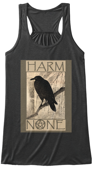 Harm None Dark Grey Heather T-Shirt Front